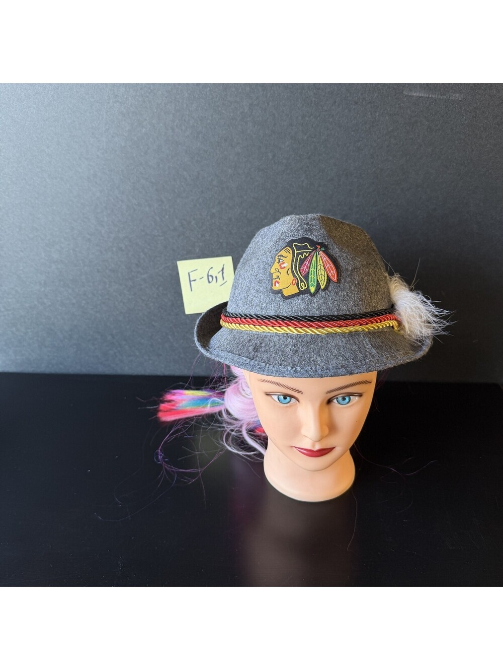 Spaten Optimator Chicago Blackhawks Oktoberfest Alpine Hat Grey Felt F-61